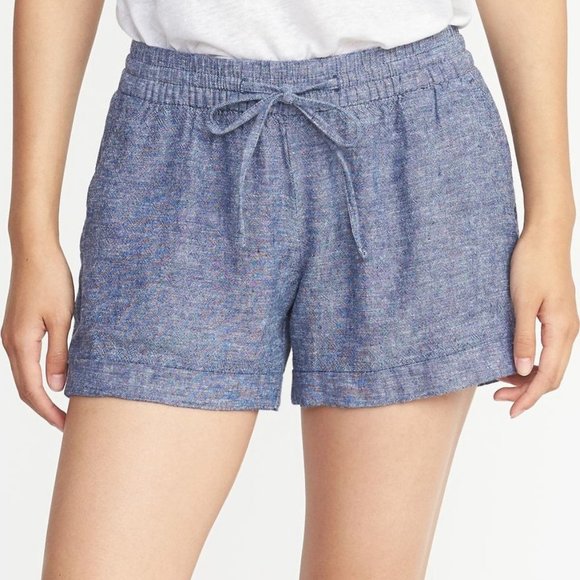 Old Navy Pants - Old Navy Mid-Rise Linen-Blend Shorts